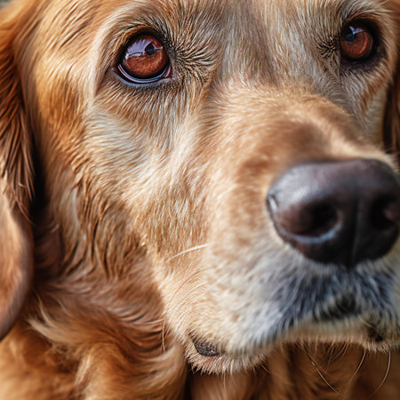 Portrait of a golden retriever dog. Close-up.の素材