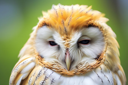 Portrait of a Barn Owl (Tyto alba) in natureの素材