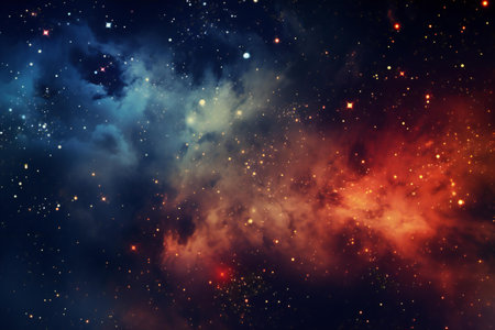 Night sky with stars and nebula as background.の素材