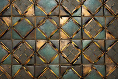 Metal texture with rhombus pattern for background. Toned.の素材