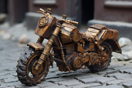 Miniature model of motorcycle in Riga, Latvia.の素材