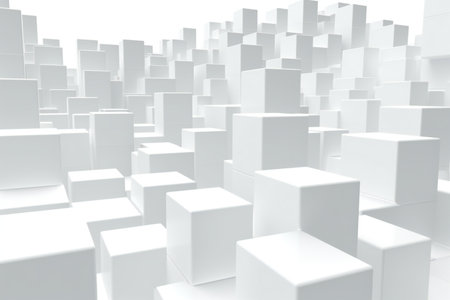 Abstract White Cubes Background.の素材