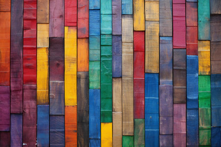 Colorful wood wall texture background.の素材
