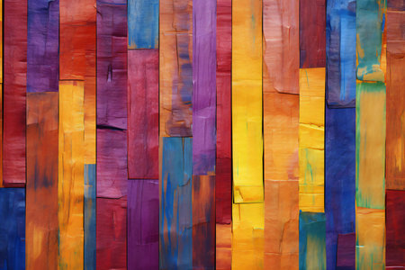 Colorful painted wood wall. Abstract background and texture for design.の素材