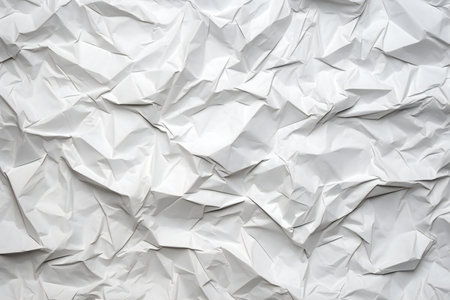 White crumpled paper background. Texture of crumpled paper.の素材