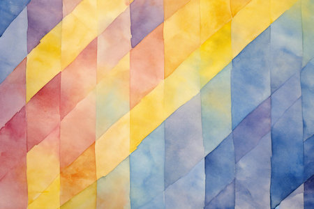 Abstract watercolor background. Blue, yellow and purple watercolor.の素材