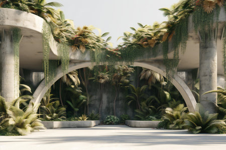 Exterior view of the beautiful botanical garden.の素材