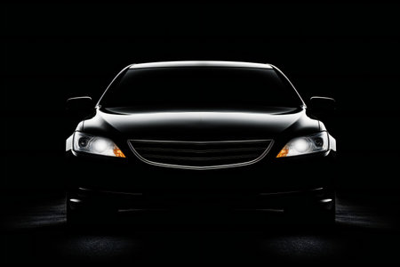 Modern car on a dark background.の素材