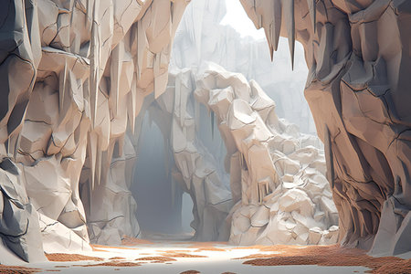 an abstract background with a cave in the middleの素材