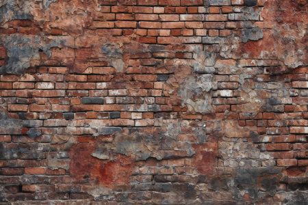 Old red brick wall texture background. Red brick wall texture background.の素材