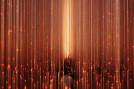 abstract background with golden rays of light.の素材