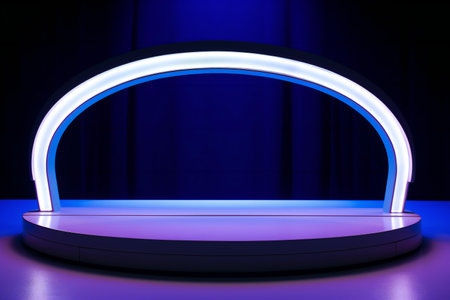 Abstract scene podium mockup. Award ceremony concept.の素材