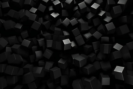 black cubes in a random pattern, abstract backgroundの素材