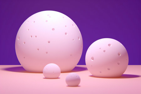a pink sphere on a purple background. Minimalistic geometric background.の素材
