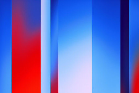 Abstract background with blue and red stripes.の素材