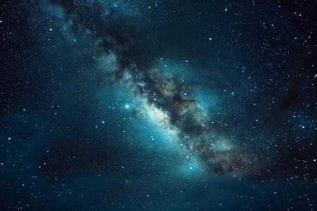 Night sky with stars and nebula.の素材