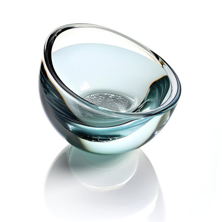 glass bowl with water isolated on a white background.の素材