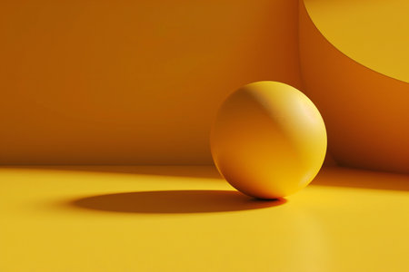 a yellow egg on a yellow background with shadowsの素材