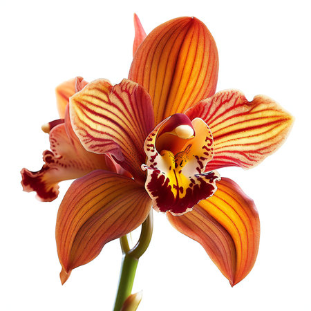 Orchid flower isolated on white background. Close-up. Nature.の素材