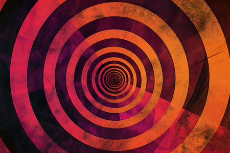 abstract background with circles and lines in red, orange and black colorsの素材
