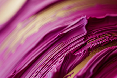 close up of pink paint brush strokes on a white background. macroの素材
