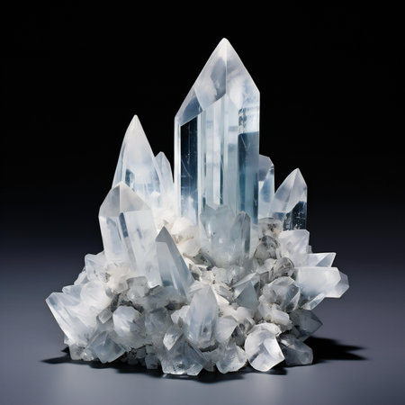 Aquamarine on a black background.の素材