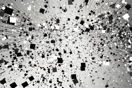 abstract black and white background with some cubic elements in itの素材