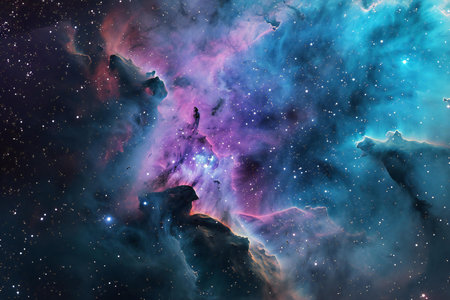 Star field in space a nebulae and a gas congestion.の素材