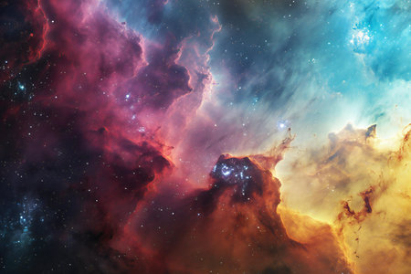 Universe filled with stars, nebula and galaxy.の素材