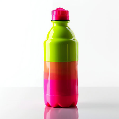 Plastic water bottle on a white background.の素材