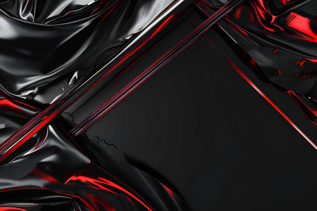 Black and red metallic background.の素材