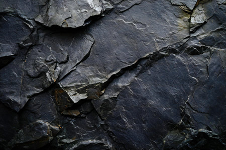 Dark grey stone background. Natural stone texture. Close up of rock.の素材