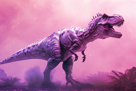 dinosaur stegosaurus in the smoke.の素材