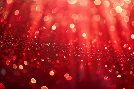 red glitter christmas abstract background with bokeh defocused lightsの素材