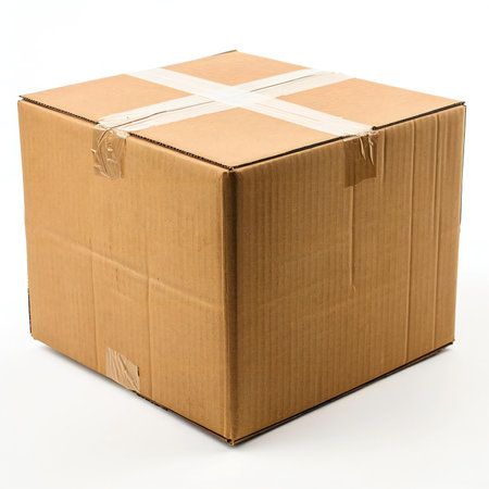 Cardboard box isolated on white background.の素材