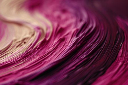 Abstract background of pink and purple paint brushstrokes. Macro shot.の素材