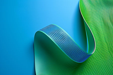 abstract background with curved lines in blue and greenの素材