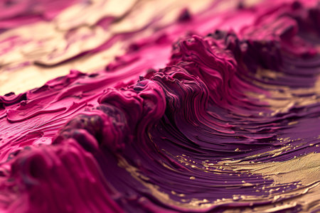 abstract background of pink and golden paint strokes close-up macroの素材