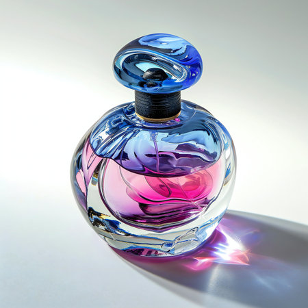 Perfume bottle on a white background.の素材