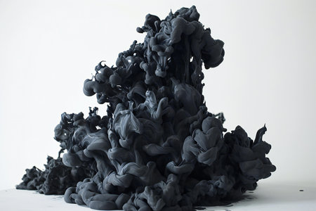 Black ink in water. Ink swirling in water.の素材