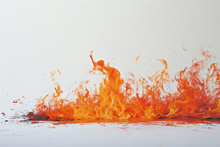 Fire flames isolated on white background. Abstract fire flames background. Abstract fire flames background.の素材