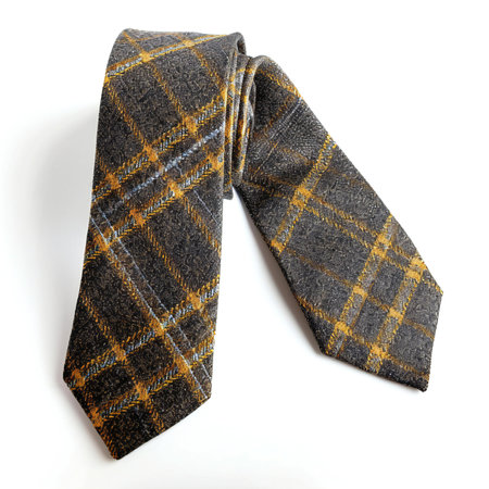 necktie isolated on white background. men's necktie top viewの素材