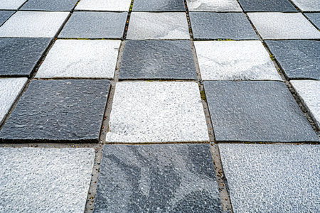 Paving slabs with raindrops on them. Abstract background.の素材