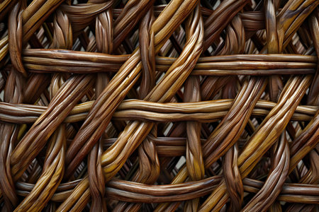 Wicker basket close-up as a background. High quality photoの素材
