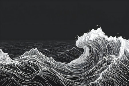 Abstract background with wavesの素材