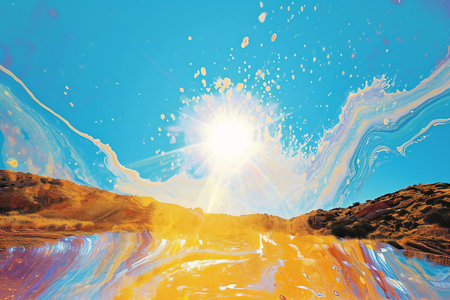 Abstract watercolor background. Digital art painting.の素材