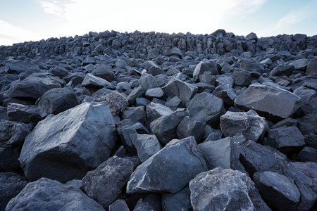 Rocks on the beach in Lanzarote, Canary Islands, Spainの素材