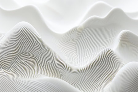 Abstract white background with waves.の素材