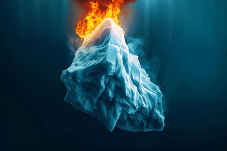 Iceberg floating in the water.の素材