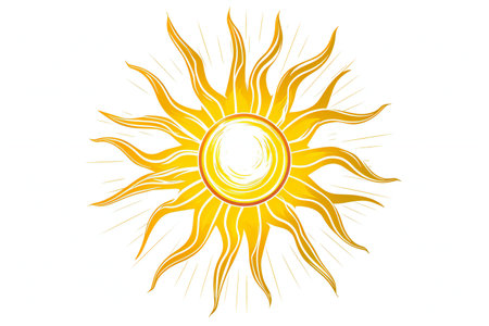 Sun icon. Weather sky nature and climate theme. Isolated design.の素材